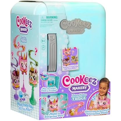 Cookeez Makery Freezy Cakez Mix & Decorate your plush best friend! Place your cake mix in the freeze And Be Amazed When A Scented, Shivering, Interactive Plush Friend comes out!