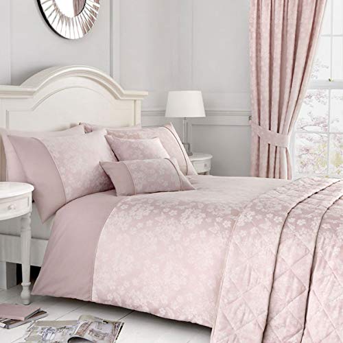 Serene Blossom-Jacquard Duvet Cover Set, Blush Pink, Super-King