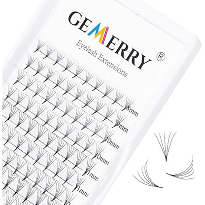 Pre Made Fan Eyelash Extensions 5D Fans 0.07mm D Curl 8-14mm Mix 5D Cluster Eyelash Extension Premade Fans Volume Russian Individual Lashes Cluster Gemerry Fan Lash Extensions(0.07-5D-D curl-Mix)