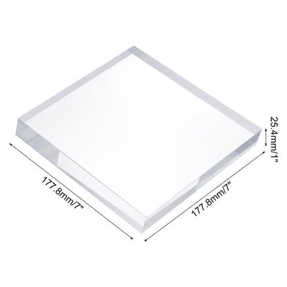 sourcing map Acrylic Square Display Blocks, 177.8 x 177.8 mm/7" x 7" Clear Jewelry Display Base Polished Cube Riser Stand Display Holder Base for