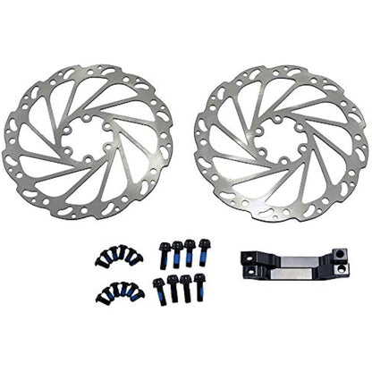 Juin Tech M1 Hydraulic MTB E-Bike Disc Brake Set 160mm with Rotor, Front and Rear, Gray, JT1949