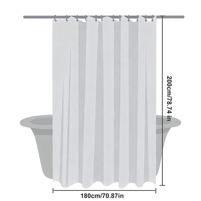HAGOT Shower Curtain, Water and Mould Resistant Bathroom Curtain, EVA Fabric, Bath Curtain with Hooks, 180 x 200 cm