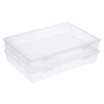 BTSKY Clear Plastic Storage Box with Flap Lid, Multipurpose Craft Organizers and Storage Box Art Supply Storage Organizer Plastic Sewing Box for
