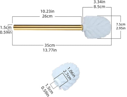 Gold Toilet Brush Replacement Brushes Only, Bring 3 ø 7.5 Cm White Toilet Brush Replacement Head Screw On, Toilet Cleaner Brush
