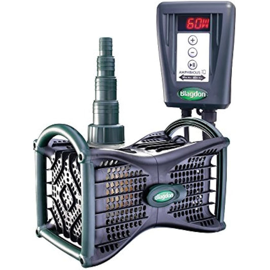 Blagdon Amphibious IQ Energy Saving Pond Pump, for Fountain & Waterfall, Run Dry Protection, Adjustable Power & Flow, 4500-9000 Large Pond, Black