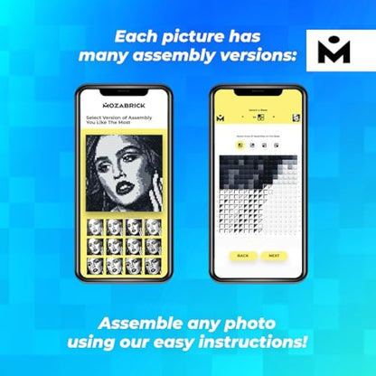 MOZABRICK Photo Construction Set Model S - Transform Any Picture into a Mosaic Wall Art Using Our Constructor and Web App. Infinite Pixel Art Possibilities Using Your Photos!