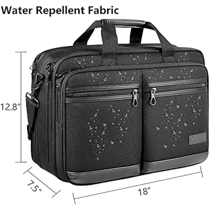 KROSER Laptop Bag Stylish Laptop Briefcase Fits Up to 17.3 Inch Expandable Water-Repellent Shoulder Messenger Bag Computer Bag with RFID Pockets for Business/Travel/School/College