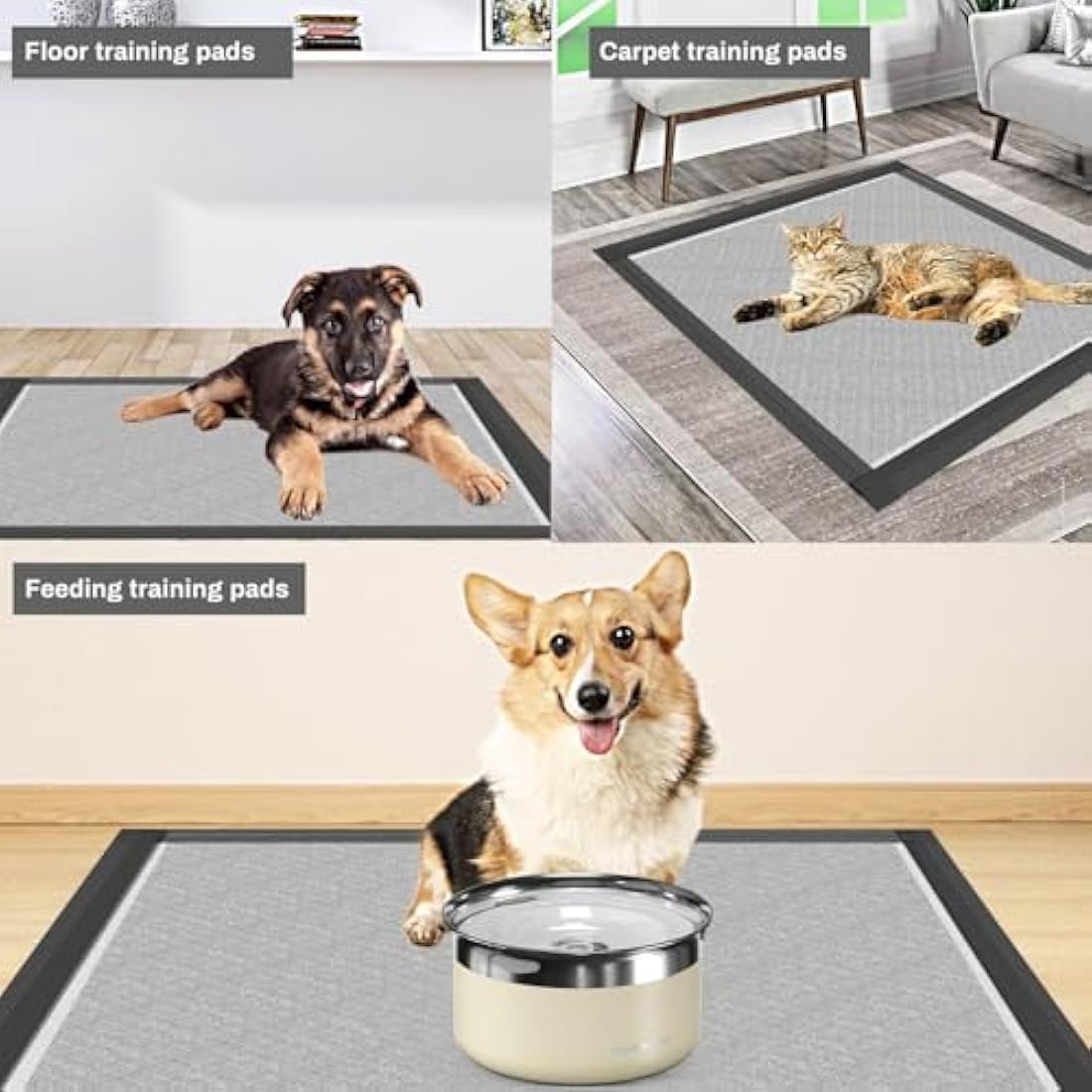 Gardner Pet Extra Large Carbon Puppy Pads 70x85cm, Super Absorbent Thicker Puppy Training Pads, Odor Control, 6 Layers of Leak-proof, Fast Drying, Suitable for Dogs, Cats, Rabbits (100 Counts)