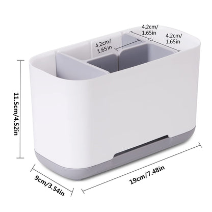 Toothbrush Holder & Organizer, Electric Toothbrush Stand with Tumbler, Non-Slip Base, Drainage Hole, for Bathroom Sink Worktop