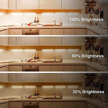 LAMPAOUS Dimmable LED Under Cabinet Lights, 24W 1920LM Warm White Under Cabinet Kitchen Lights, Ultra Thin LED Light Bar for Kitchen Shelf, Closet, Wardrobe, Under Cupboard Lighting, 6 Pack