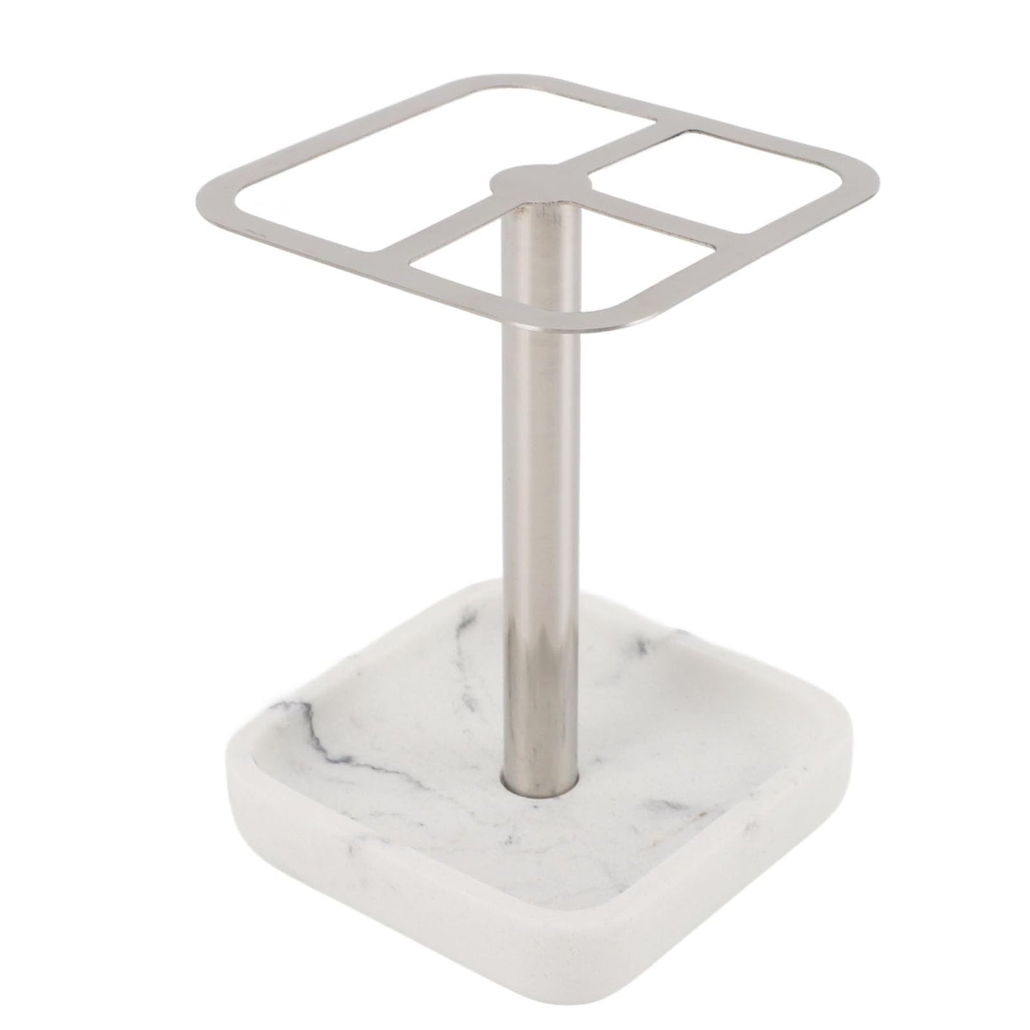 Culnflun Toothbrush Holder, Stainless Steel Toothbrush Holder Rustproof Toothpaste Storage Stand 3 Slots Dental Organizer Bathroom (Silver)