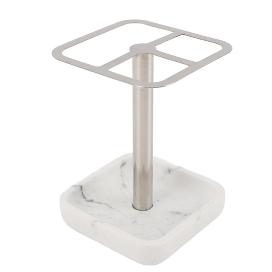 Culnflun Toothbrush Holder, Stainless Steel Toothbrush Holder Rustproof Toothpaste Storage Stand 3 Slots Dental Organizer Bathroom (Silver)