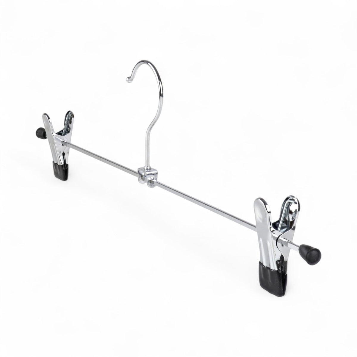 10x Metal Trouser & Skirt Clip Hanger – 40cm Chrome Clothes Hanger with Adjustable Rubber-Dipped Clips – Anti-Rust, Swivel Hook – For Pants, Sheets