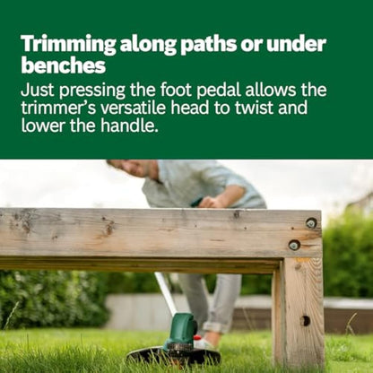 Bosch Cordless Grass Trimmer UniversalGrassCut 18V-26 (Without Battery, 18 Volt System, Cutting Diameter: 26 cm, Adjustable Handles, in Carton Packaging)