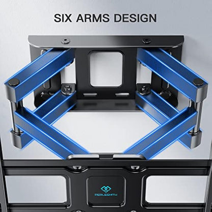 PERLESMITH TV Wall Bracket, Swivel Tilt for 26-70 Inch Flat & Curved TVs up to 45kg, Sturdy Wall Mount Max. VESA 400x400mm
