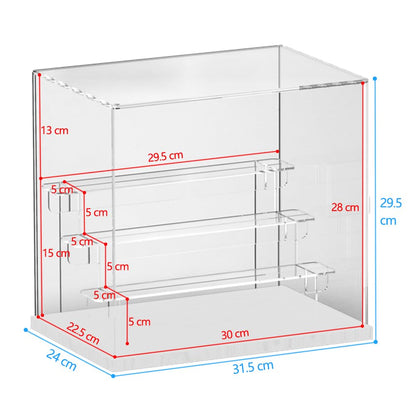 Nynelly 4 Tier Clear Acrylic Display Case for Models, Mini Figures, Pop Mart, Labubu, Sonny Angel, Smiski - Assemble Dustproof Display Box with Door