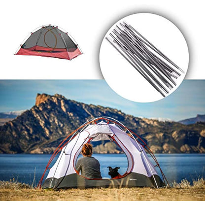 Azarxis Tent Pole Replacements Set of 2, Aluminum Alloy Tent Rod with Elastic Shock Corded Adjustable Tent Support Frames Repair Kit Tent Accessories Camping Equipment for Hiking Backpacking