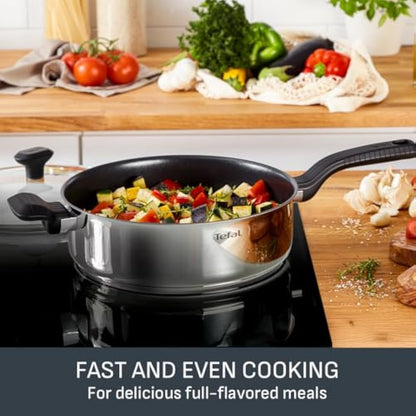 Tefal Comfort Max 20cm Stainless Steel Frying Pan – Durable Non-Stick Pan with Thermo-Spot Heat Indicator, Induction Compatible Base, Comfortable Grip Handle, Dishwasher, G7260244