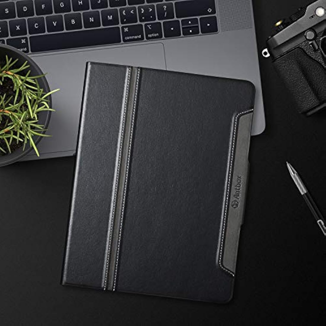 Antbox Case for iPad Pro 13 inch Case (M4) 2024 with Built-in Pencil Holder Supports Pencil Pro and Pencil (USB-C) Auto Sleep/Wake Function PU Leather Cover for iPad Pro 13'' (Black)
