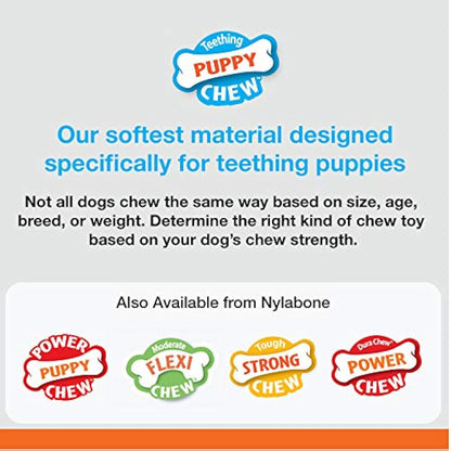 Nylabone Gentle Puppy Dog Teething Chew Toy Bone, Chicken Flavour, Small, for Puppies Up to 11 kg