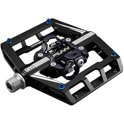 Funn Mamba Mountain Bike Clipless Pedals, Double Sided Clip Wide Platform MTB Pedals, Compatible with SPD Cleats, 9/16-Inch CrMo Axle Bicycle Pedals for MTB/BMX/Gravel Cycling