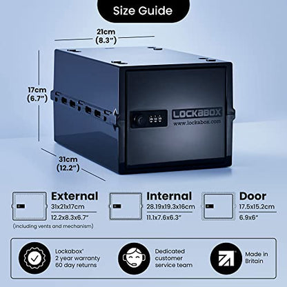 Lockabox One Jet | Premium Lockable Storage Box | 10 Litre Combination Lock Box For Food, Medicine & Home Safety | BPA-Safe