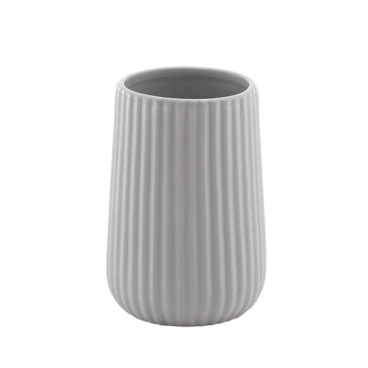 Gedy G-Marika Grey Bathroom Toothbrush Holder, Ceramic Toothbrush Holder, 2 Year Warranty, R&D Design, Measures 11.6 x 8 x 8 cm, 2 Year Warranty