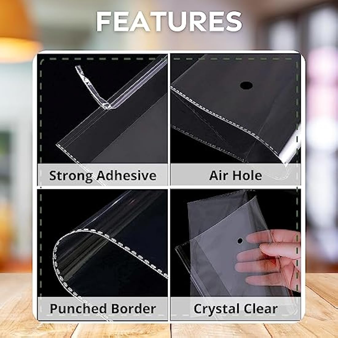 JeeJaan® 100 Pcs of Shirt Packaging Bags 12 x 16 in Clear Garment Bag 305 x 405 mm Polypropylene Bags