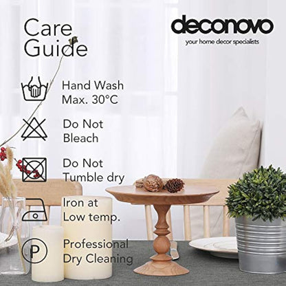 Deconovo Faux Linen Table Cloth Wipe Clean Water Resistant Tablecloth for Party 54x79in(137x200cm) Light Grey