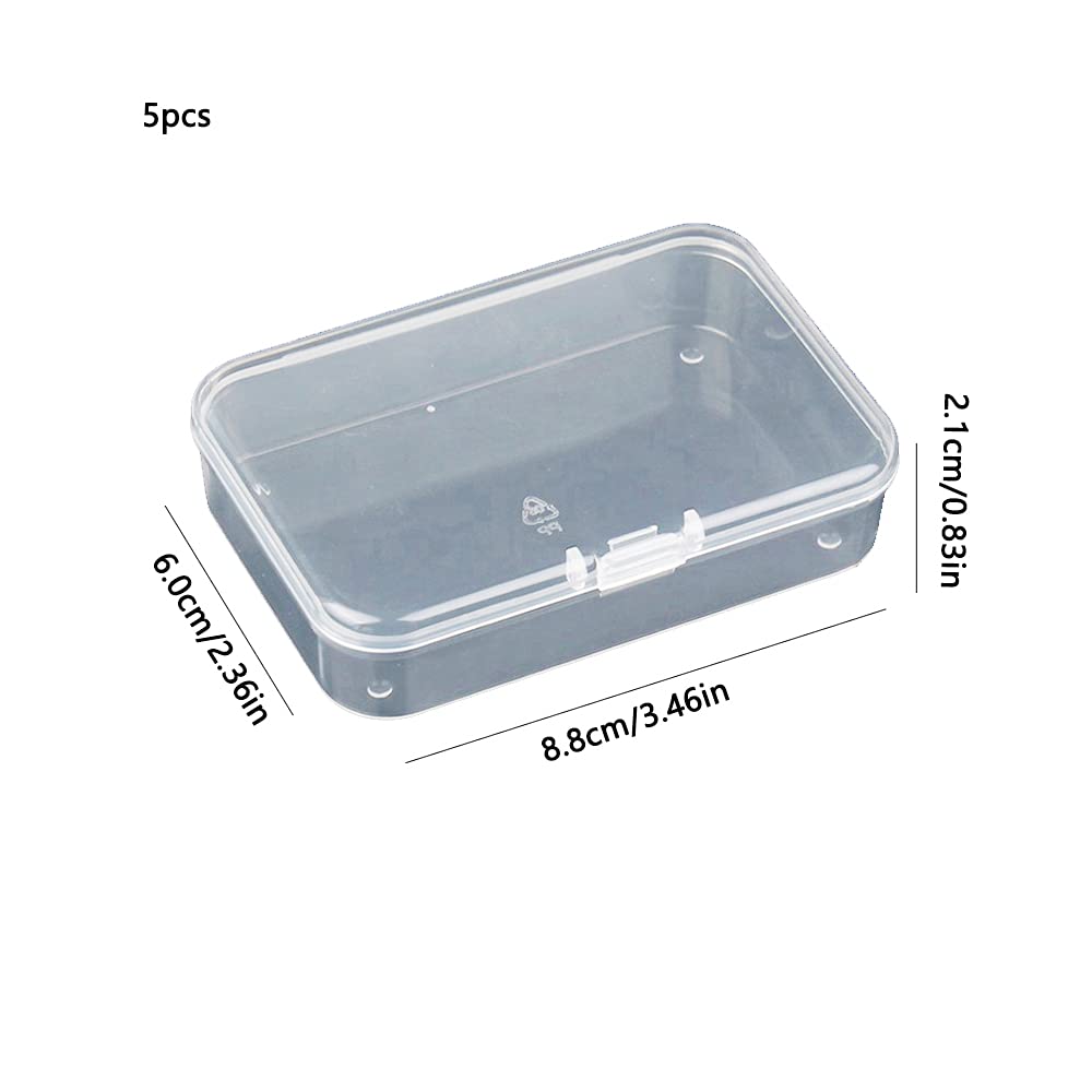 WYAN 5 Pack Square Clear Plastic Storage Containers Box with lids(8.8x6cm)