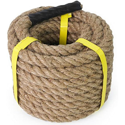 Aoneky Jute Rope - 20/25/30/40mm Heavy Duty Twisted Natural Hemp Rope for Garden, Tug of war, Nautical, Cat Scratching Post, Chandelier, Climbing Hammock and DIY Art Ideas for Decorate (40mm / 15m)