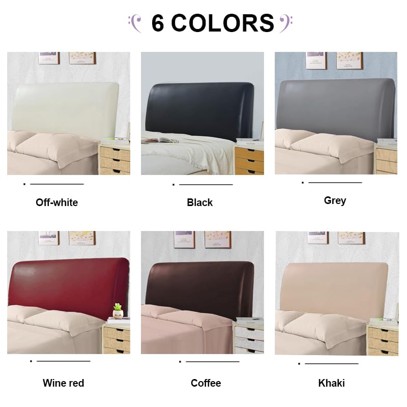 Bestenrose Bed Headboard Cover Waterproof Pu leather All-inclusive Elastic Headboard Protection Cover for King Double full Headboard Protector