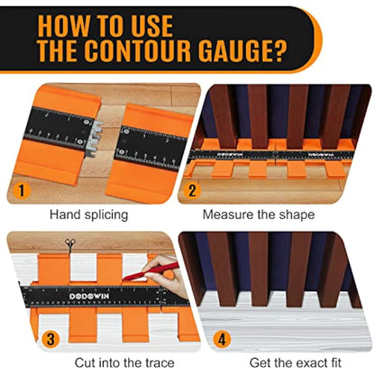 DODOWIN Connectable Contour Gauge 20", Laminate Flooring Shape Measuring Tool, Carpenter Gadgets for Men, Gifts for Dad Fathers Day, Personalised Gifts for Him Husband, Birthday Gifts for Men Dad