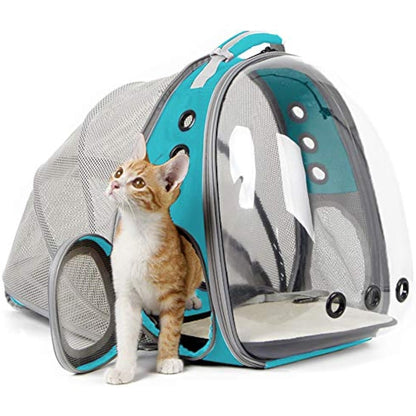 Interfashioner® Cat Bubble Backpack Carrier, Back Expandable Clear Pet Bubble Backpack Carrier for Kitten Small Dog up to 5.5 kgs, Backpack for Cats