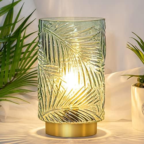 MJ PREMIER Table Lamps Battery Operated for Home, Battery Operated Lamps Indoor, Decorative Cordless Lamp with Timer, Battery Powered Lamps for Living Room/Bedroom/Tabletop/Entryway (S-Light Green)