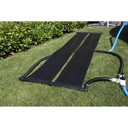 STEINBACH 049121 Compact Solar Panel 400 x 70 cm for Pools up to 12,000 l Water Capacity, Hose Connection Diameter 32/38 mm Black