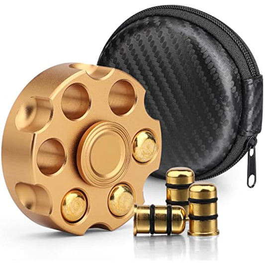 Cool Fidget Spinner Toy for Adults Kids, Portable Alloy Fidget Cube for Boy Men, Metallic Hand Spinning Brain Development Toy Gift for Party Favors (Gold)