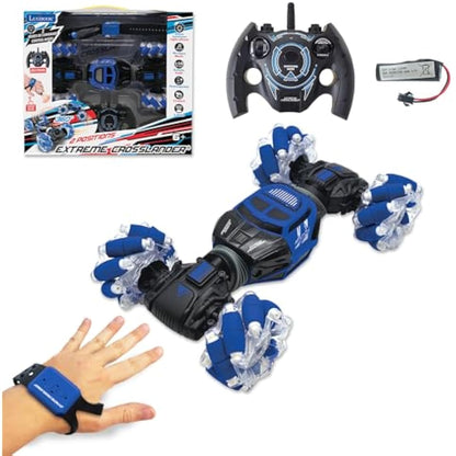 LEXIBOOK, Extreme Crosslander®, Off-road remote control car, up to 12km/h, light effects, remote control & gesture control bracelet included, music, rechargeable, RC50