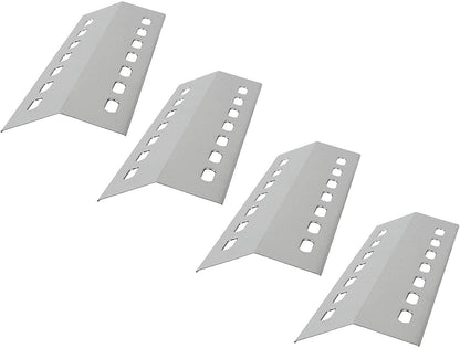 GriHero 4-Pack Stainless Steel Burner Cover for Weber, Charbroil, Kenmore, Outback Spectrum - 41 cm x 14 cm Flame Distributor BBQ Heat Plate Gas Grill
