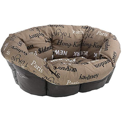 Ferplast Cushion for dog and cat bed SOFA' CUSHION 6 Padded spare cover for pet bed, Soft cotton washable, Adjustable with elastic cord, 73 x 55 x h 27 cm Brown