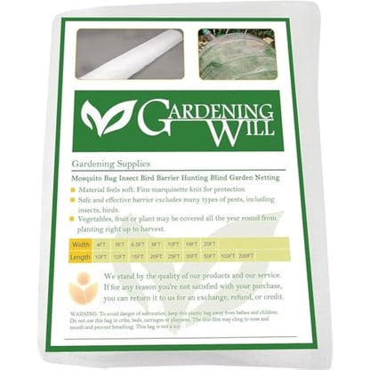 6M x 7.6M Mosquito Bug Insect Bird Fine Mesh Net Barrier Hunting Blind Garden Screen Netting for Protect Your Plant Fruits Flower