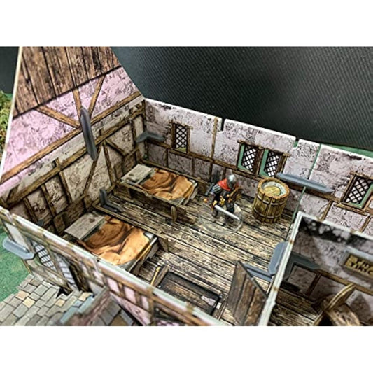 Battle Systems – Modular Fantasy Scenery – Perfect for Roleplaying and Wargames - Multi Level Tabletop Terrain for 28mm Miniatures – Colour Printed Model Diorama – (Tavern)