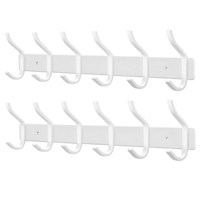 MEIJO Coat Hooks Wall Mounted, Coat Rack Wall Mounted Stainless Steel with 6 Hooks Heavy Duty Coat Hooks for Door, Bedroom, Bathroom, Kitchen