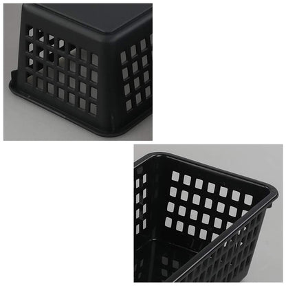 Gitany Black Plastic Baskets Set of 6, Rectangle Slim Storage Basket
