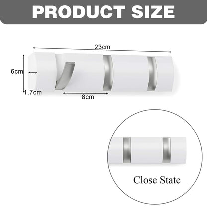 AONAT Coat Hooks Wall Mounted,Self-Adhesive Modern Wall Hooks,Modern Wall Coat Rack with 3 Hooks,Folding Metal Wall Hooks for Hanging Towel Clothes