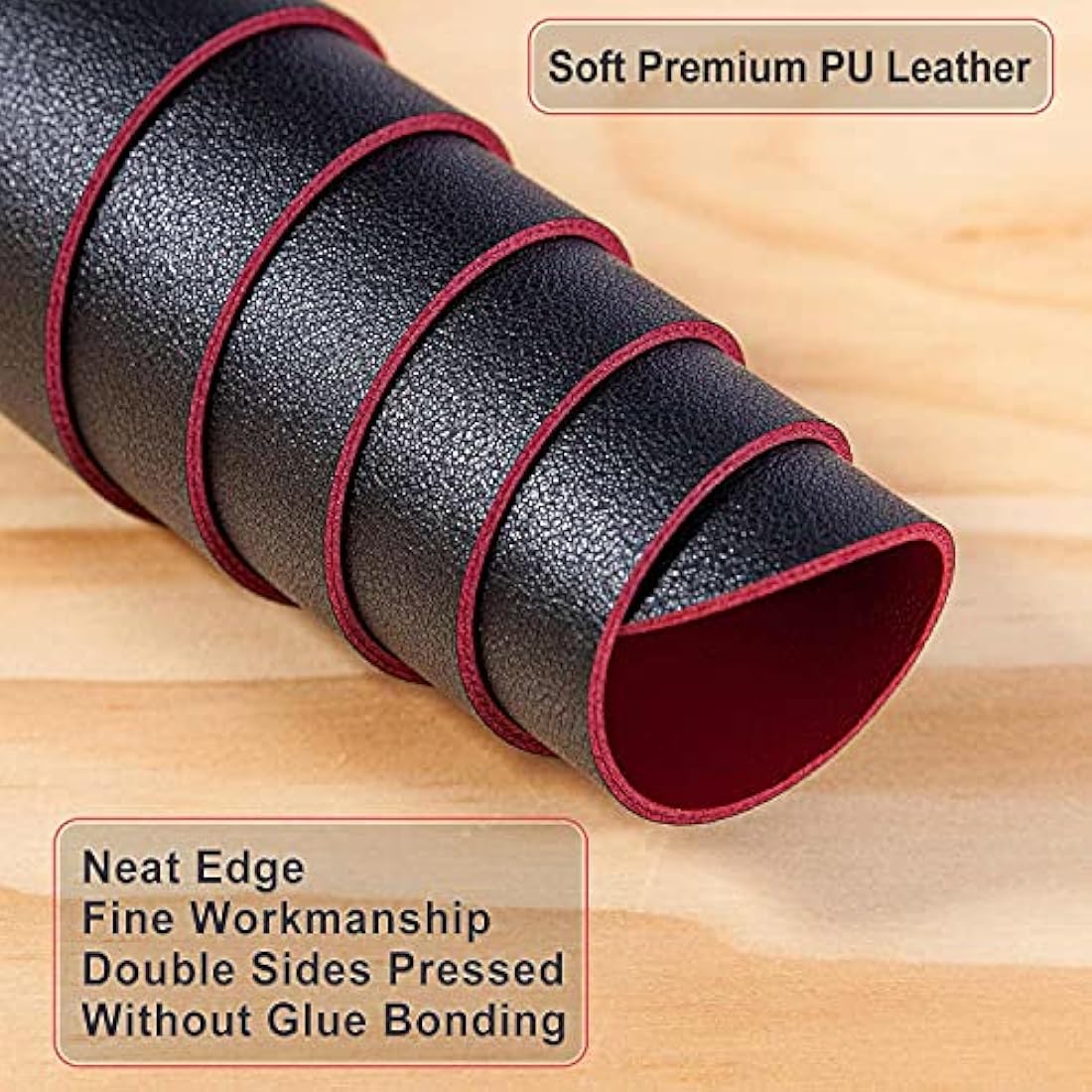 DOBAOJIA Desk Pad Large, Desk Mat, Extended Mouse Mat, Mouse Pad XXL, Desk Blotter, Laptop Pad Writing Pad for Office/Home, Dual-Side Use PU Leather Waterproof 35.4" X 16.9" (Black/Red)