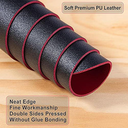 DOBAOJIA Desk Pad Large, Desk Mat, Extended Mouse Mat, Mouse Pad XXL, Desk Blotter, Laptop Pad Writing Pad for Office/Home, Dual-Side Use PU Leather Waterproof 35.4" X 16.9" (Black/Red)