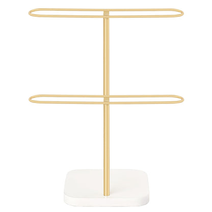 Mkono Sunglasses Organizer Glasses Holder Stand for 24 Pairs of Eyewear, 2 Tier Sunglass Storage Eyeglasses Display Rack Metal Frame with Wood Base