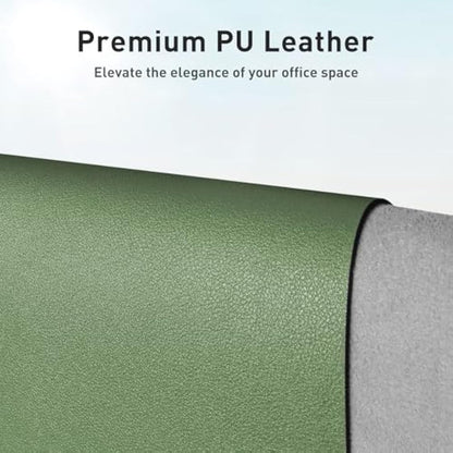 Aothia Desk Mat, Mouse Pad, Absorbent PU Leather Desk Pad Non-Slip Laptop Desk Protector for Home and Office(80cmx40cm,Olive Green)