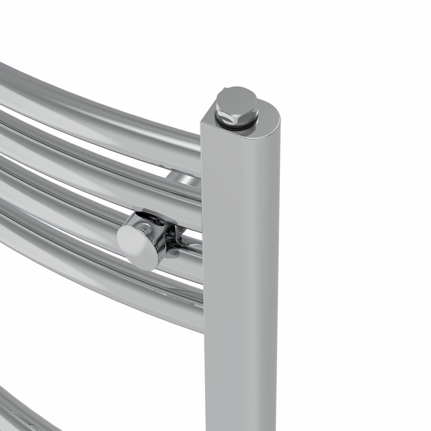 Warmehaus Modern Bathroom Heated Towel Rail 1400x400mm Curved Chrome